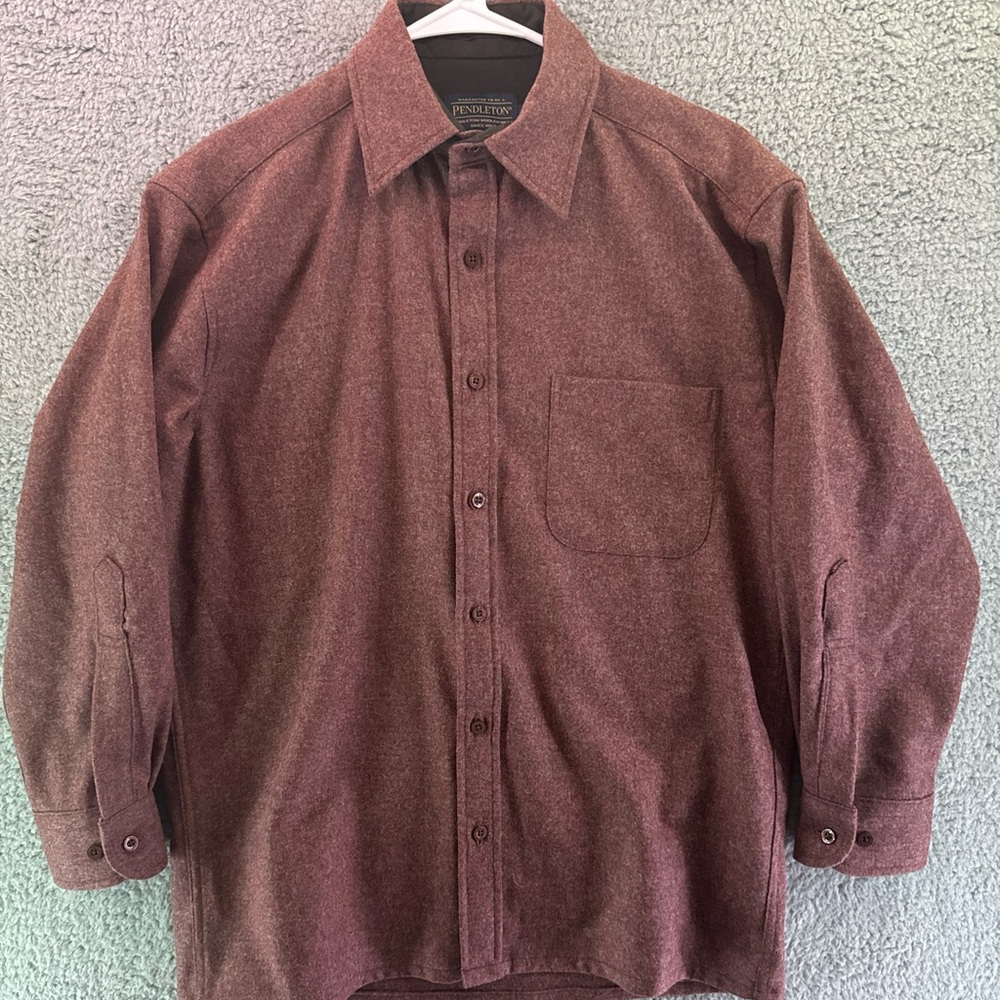 Pendleton Men’s Lodge Shirt 100% Virgin Wool Red Button Up Shirt Size S